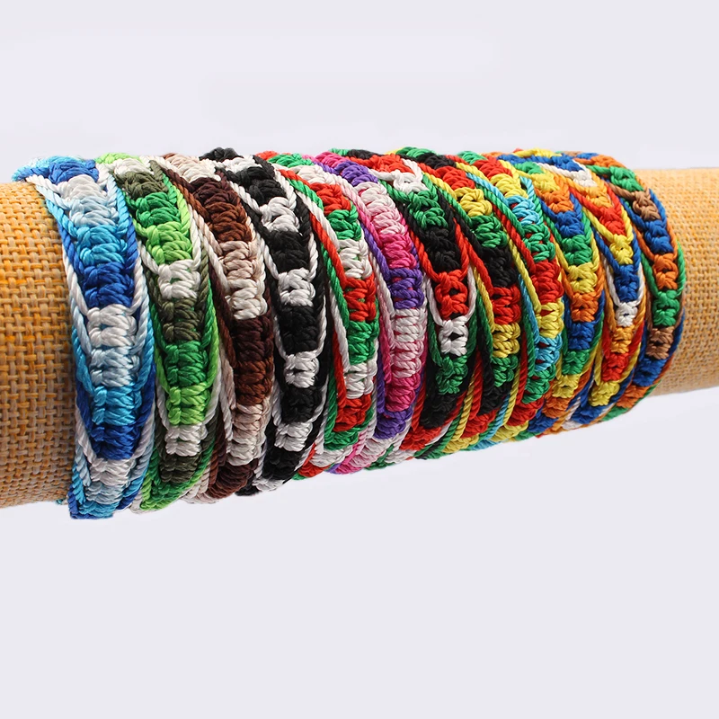 12Pcs/lot Fashion Rasta Friendship Bracelet Wristband Cotton Silk Reggae Jamaica Surfer Boho Bracelets Gift For Men Women | Украшения и