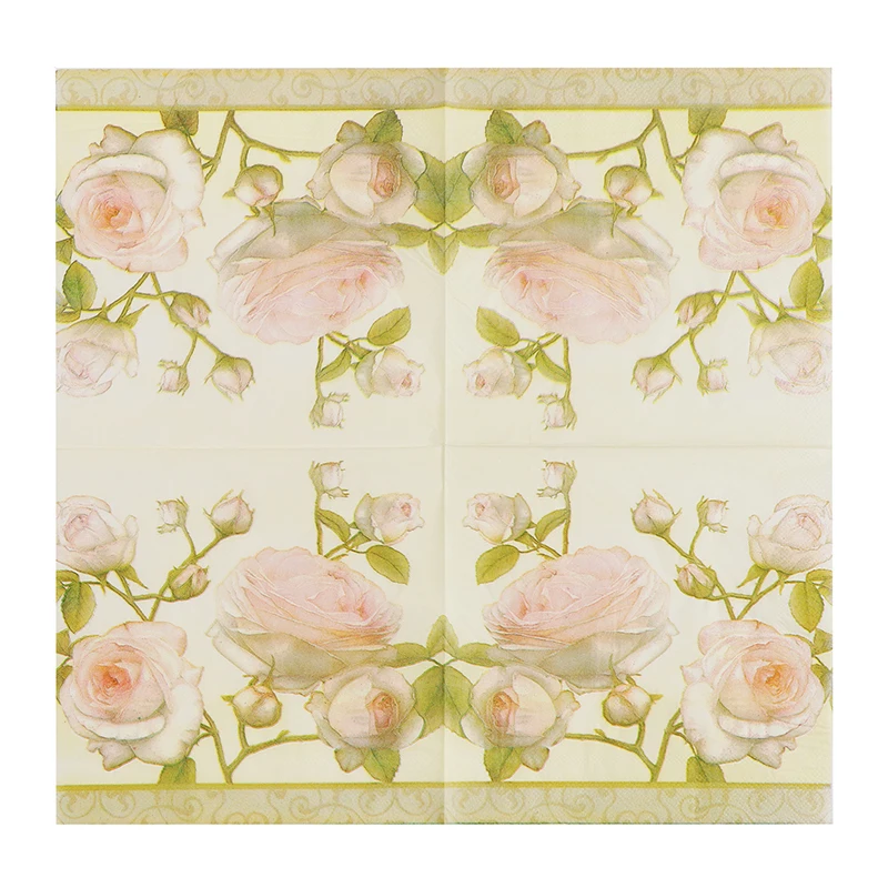 

Decoupage papers napkins wedding birthday party tissue print flower rose vintage towel decor serviettes beautiful handkerchief