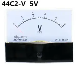 44C2 В DC 5 в вольтметр Аналоговый вольтметр квадратный DC Напряжение Панель метр