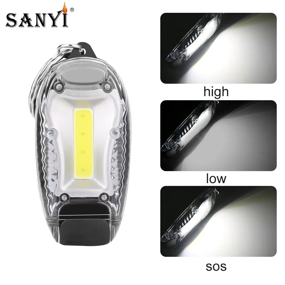 Sanyi COB LED Key Chain Flashlight Keychain Light Mini Keyring Torch
