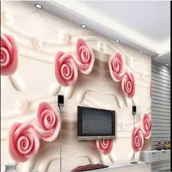 Beibehang индивидуальные большой масштаба фрески высокого качества 3D стерео Роза ТВ фоне стены нетканого обои papel де parede