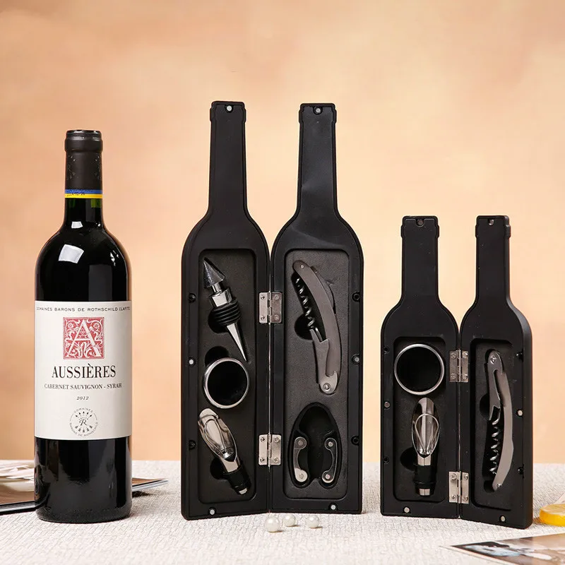 

Deluxe Wine Opener Accessories Gift Tools Set with Waiters Corkscrew Opener 5 Piece Wine Bottle Opening Kit 122801