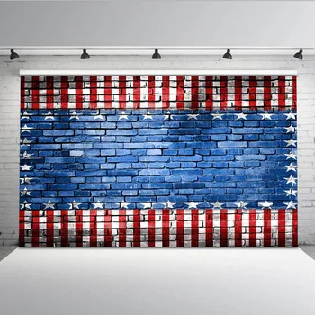 

Mehofoto American Flag Brick Wall Background for Photography Independence Day Photo Backdrop for Picture Photo Background
