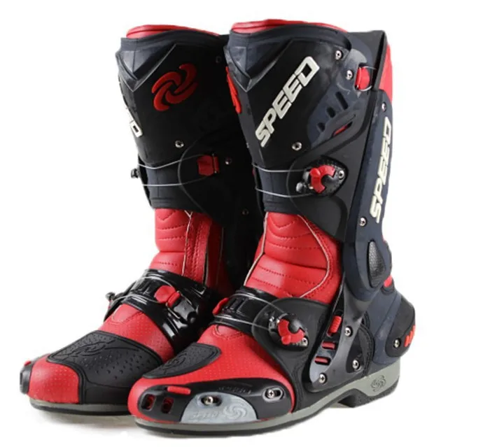 Motorcycle Boots Pro-Biker SPEED Racing moto Protective Gear Motocross Leather Long Shoes anti-slip Waterproof B1003