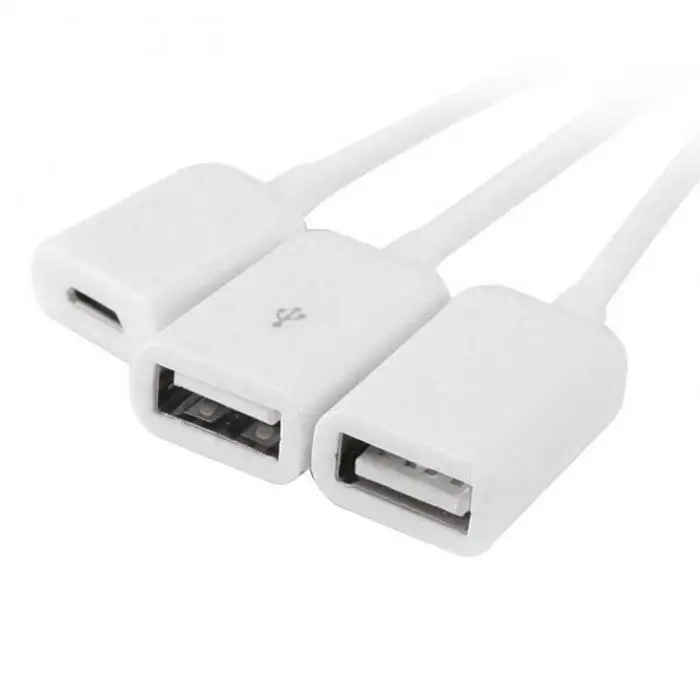 3 в 1 Micro USB концентратор мужчин и женщин и двойной USB 2,0 хост OTG адаптер кабель DOM668