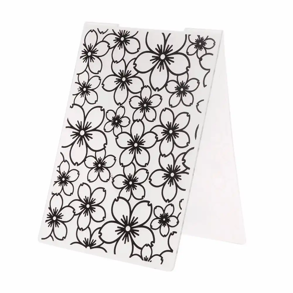 plastic embossing folder template for diy scrapbook photo album card paper craft flower 5 flower paper craft template