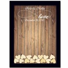 Wedding Guest Book Wedding Decoration Rustic Sweet Wedding Guestbook 120pcs Small Wood Hearts