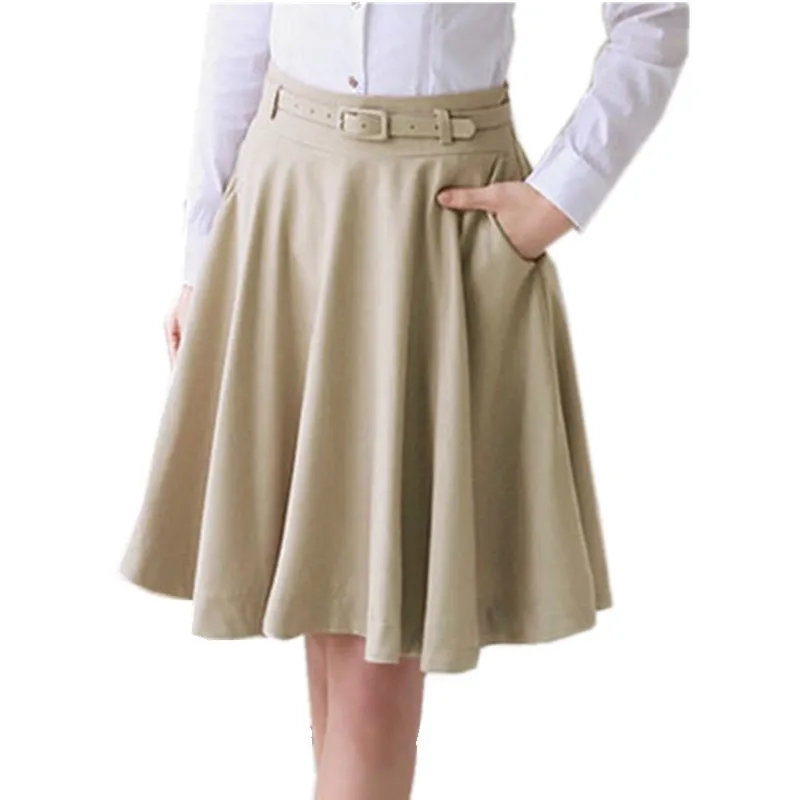 Skirts Womens 2016 Spring Summer Plus Size Skirt Casual Slim Pleated