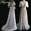 Mryarce New Arrival Flare Sleeves Lace Bohemian Garden Wedding Dress V Neck A Line Open Back Boho Bridal Gowns 1