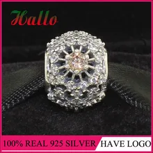 Горячая внутреннее сияние, золотой цвет и Шарм с прозрачными фианитами бусины подходят оригинальные браслеты Аутентичные ювелирные изделия изготовление