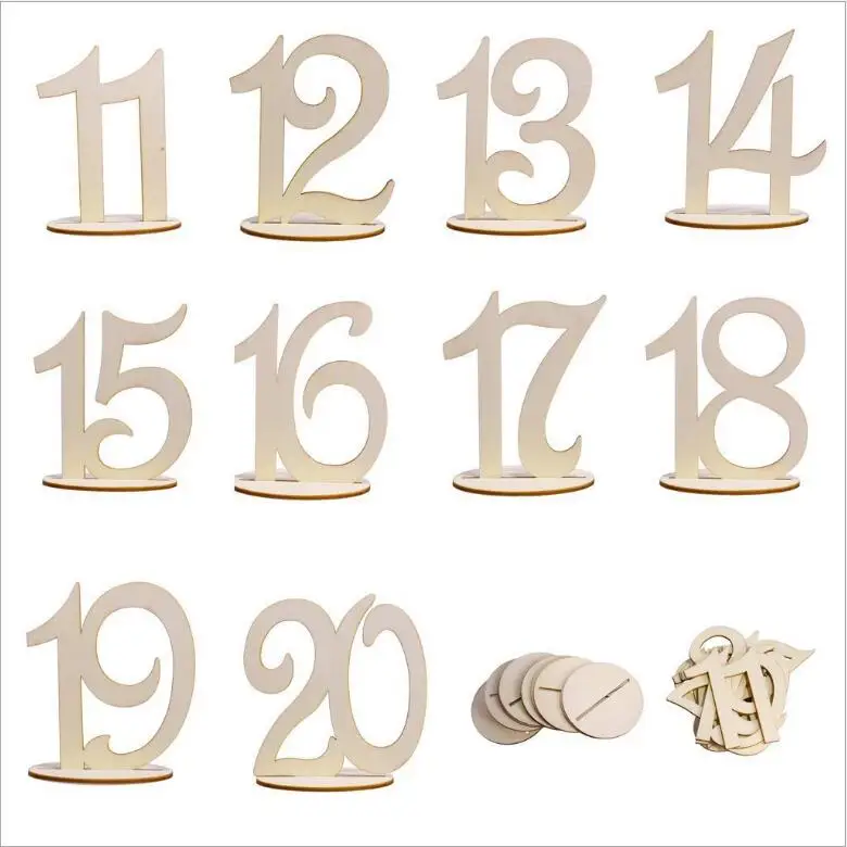

1-10/11-20/21-30/31-40 wedding table number holder party table number tag stand Wedding Birthday Table Decoration Wooden