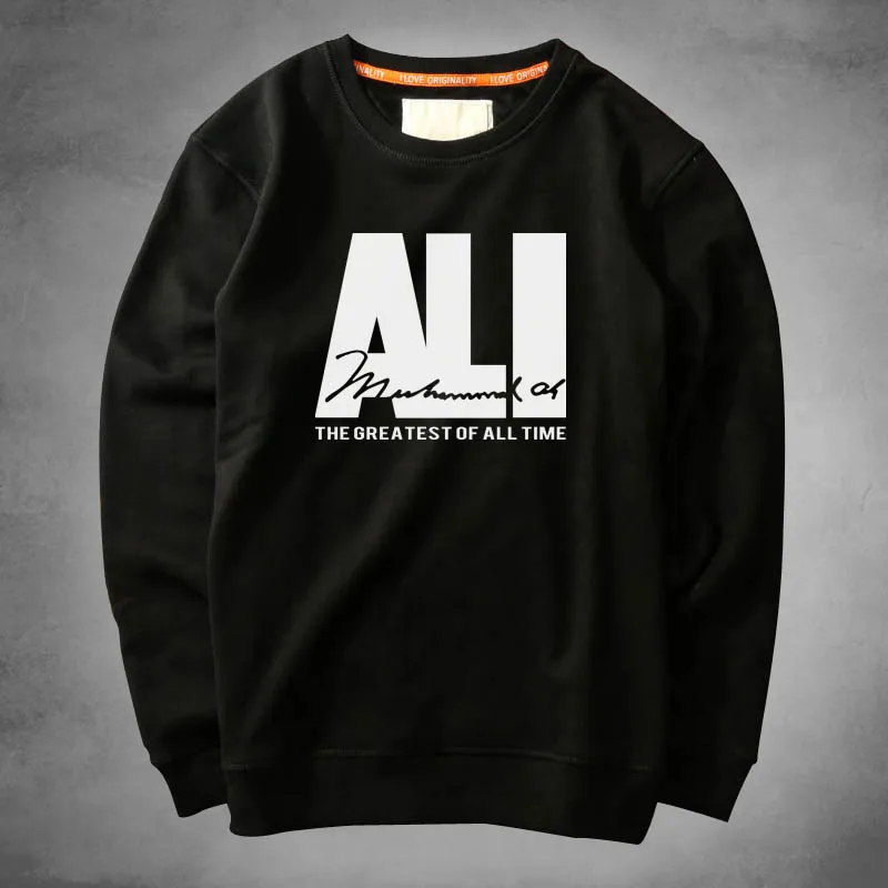 

the greatest of the time ALI autumn MMA Fitness Mens Sweatshirts Long Sleeve Sweatshirt High Quality Sport Hoodies Brand Fitness