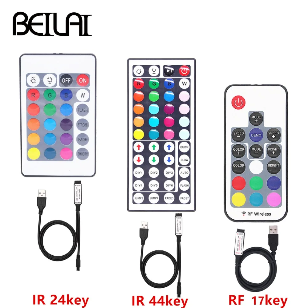 DC 5V USB светодиодный rgb контроллер мини 3 ключ переключатель/24Key инфракрасный