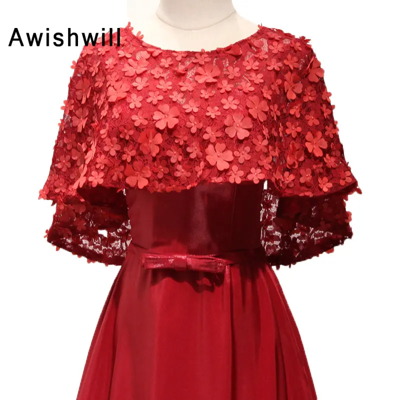 Robe De Soiree,, красный цвет, цветы, накидка, атлас, а-силуэт, шнуровка сзади, модные длинные платья для выпускного вечера, вечернее платье, дешево