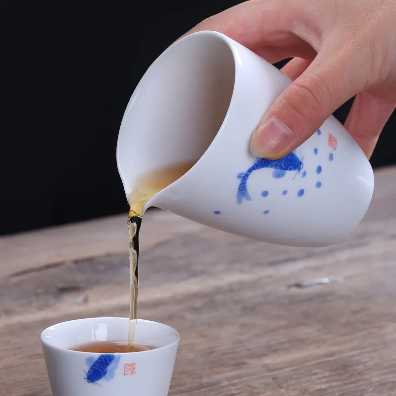 Ручная роспись Карп кунгфу Керамический Китайский Чайный сервиз gaiwan производитель напрямую продает Весь полный набор изготовление чая на заказ