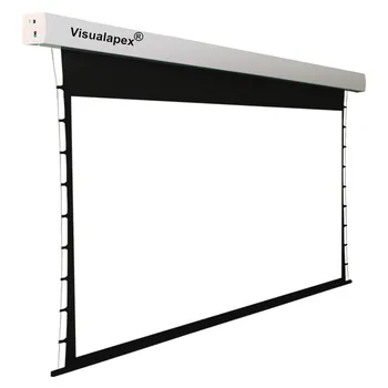 

Visualapex 16:9 HDTV 4K/3D/UHD Deluxe tab-tensioned screen, electric drop down projector screen, with cinema white,T3HCW