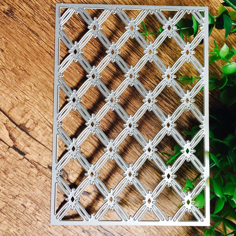 

Diamond Grid Rectangular Frame Metal Cutting Dies Handcrafts Cut Die Stencils Craft Paper Embossing Knife Mold For Scrapbooking