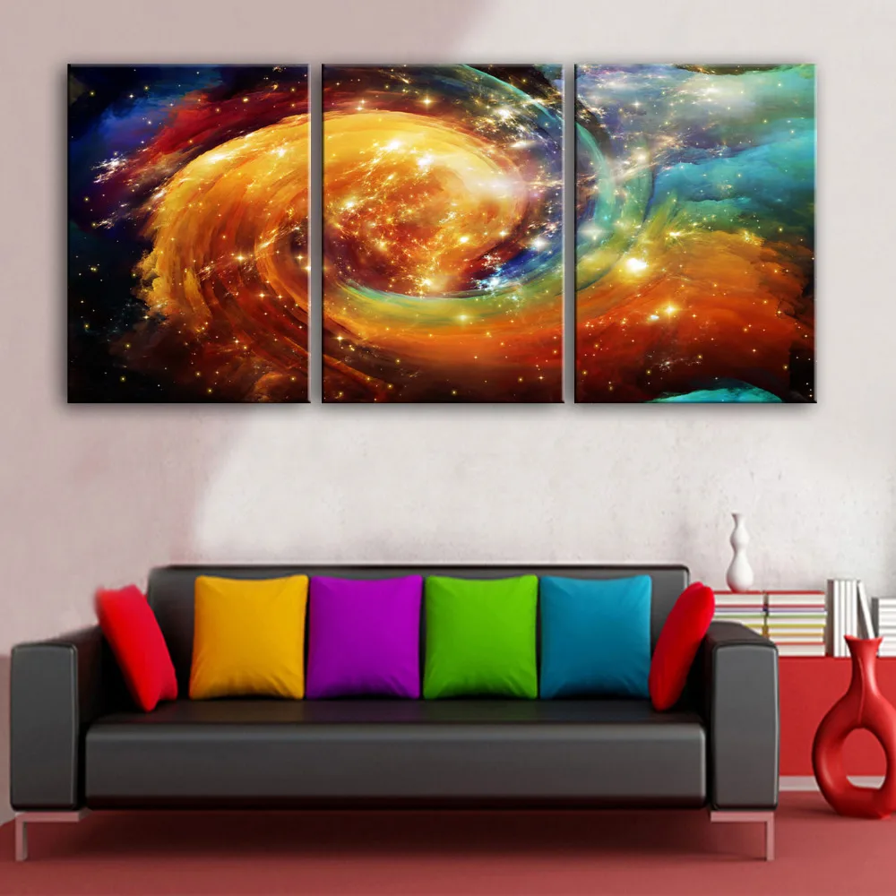 

Stretched Canvas Prints Colorful Clouds LED Flashing Optical Fiber Print LED Wall Art LED Decorations