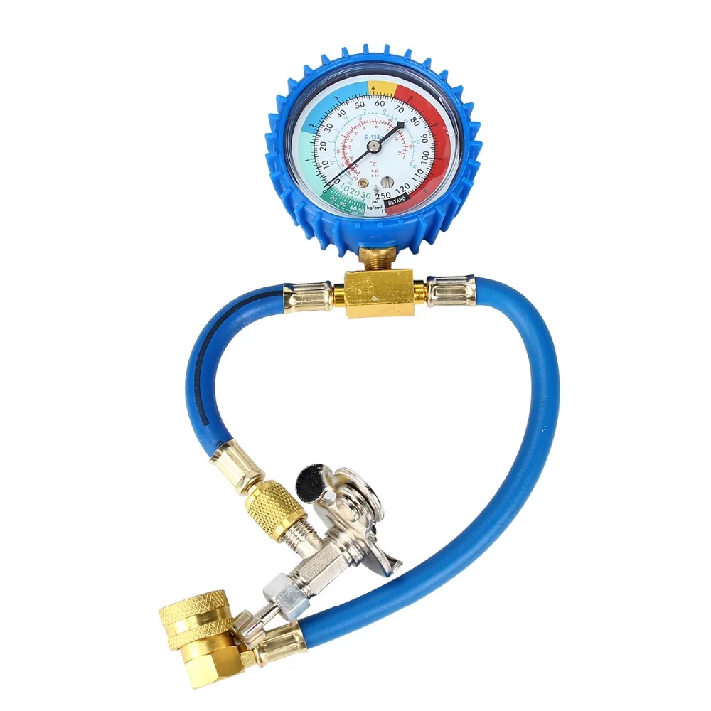

R134A Air Conditioning Recharge Measuring Hose Gauge Valve Refrigerant Pipe