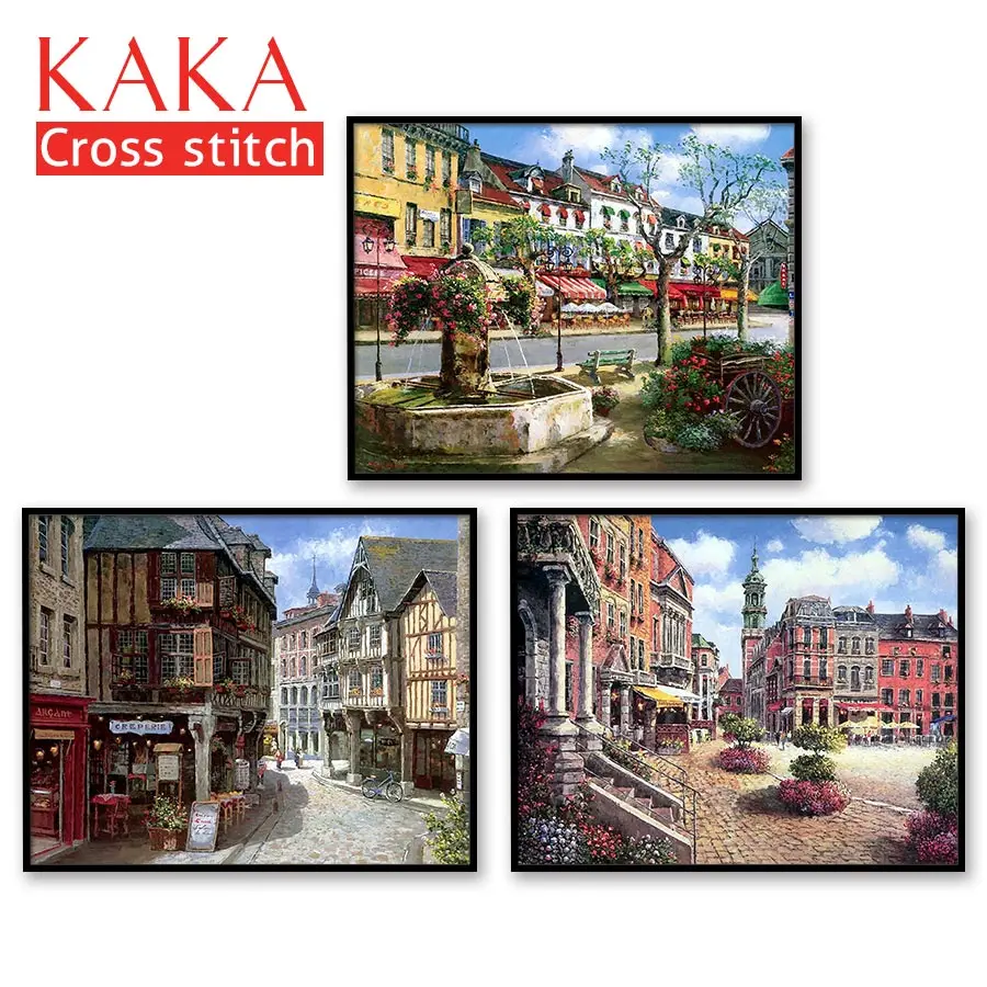 

Cross stitch kits,Embroidery needlework sets with printed pattern,11CT-canvas for Home Decor Painting,Landscape Full NCKS038