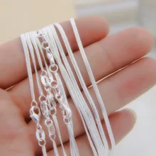Hot Sales wholesale retail 16 18 20 22 24 inch Beautiful fashion silver color 1M Hot Sales wholesale retail 16 18 20 22 24 inch Beautiful fashion silver color 1M