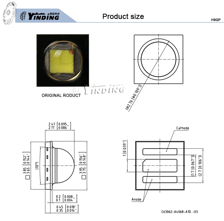 10 шт. Osram H9GP холодный белый Природа белый теплый белый синий красный свет 3 Вт лампа Высокая электрические лампы и фонари светодиодный