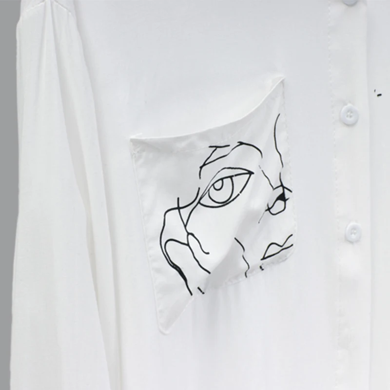 2019 Fashion High Street Women Shirt Long Length Turn-down Collar Autumn Spring Female Shirt Top Clothes 2019 Fashion High Street Women Shirt Long Length Turn-down Collar Autumn Spring Female Shirt Top Clothes