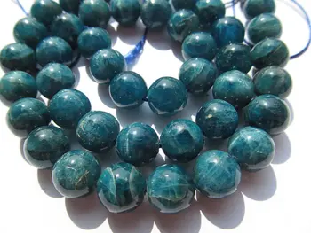 

high quality 4-12mm full strand Natural Apatite Gemstone Round Ball Blue Loose Bead
