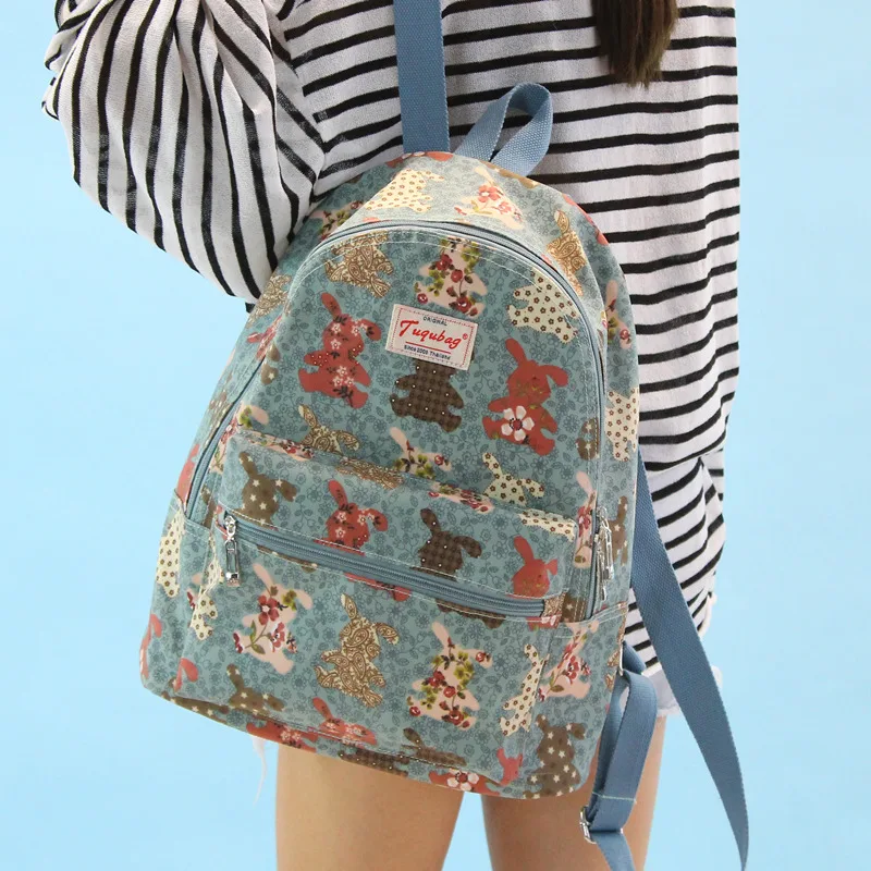 

canvas Backpack women fresh printing backpacks female schoolbag ladies travel Shoulder bag mini bagpack school bags for girls