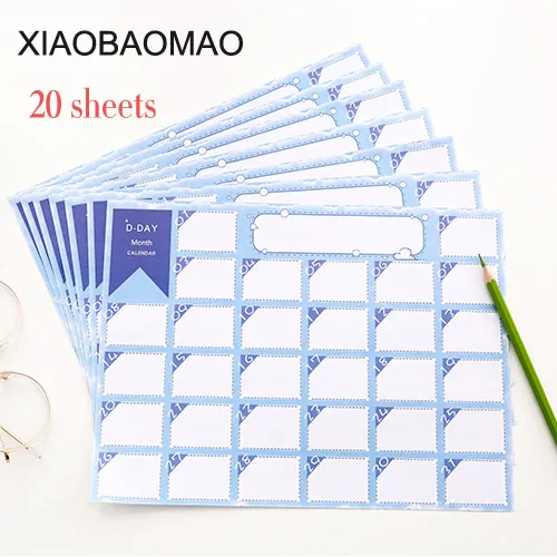 

20sheets Calendars Efforts Planner Book 31 Day Annual schedule Agenda Journal Diary Paper Plan Book Desk Student Office Supplies