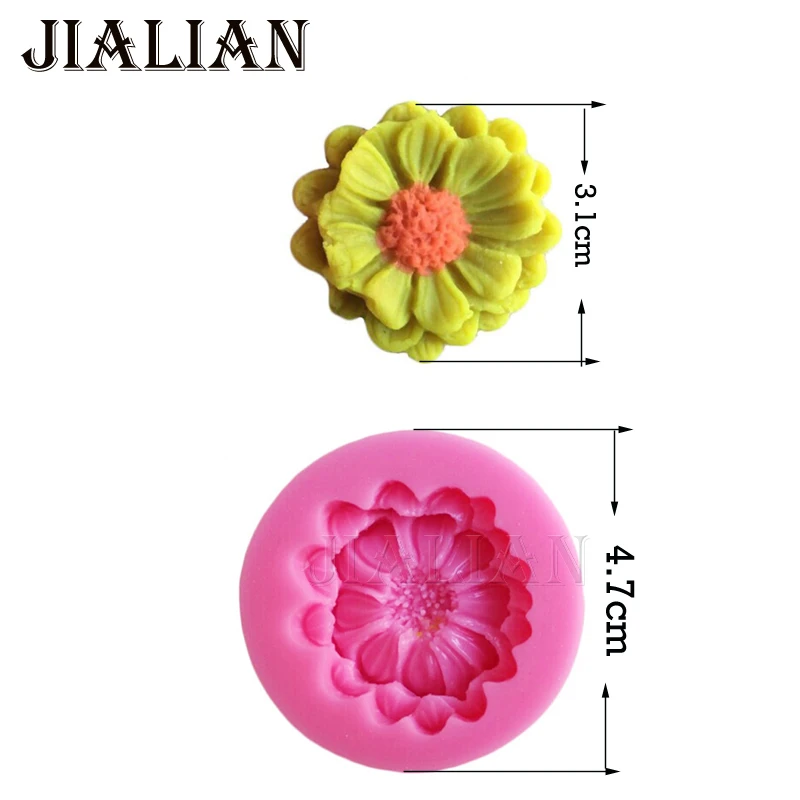 Высокое качество DIY Хризантема цветок помадка силиконовые формы конфеты формы свадебные инструменты для украшения торта для вечеринки T0818