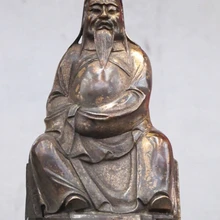 Bi003443 Китайский старая Бронза выгравировать Халат рукава Гуань юй мастер боевых искусств санкт