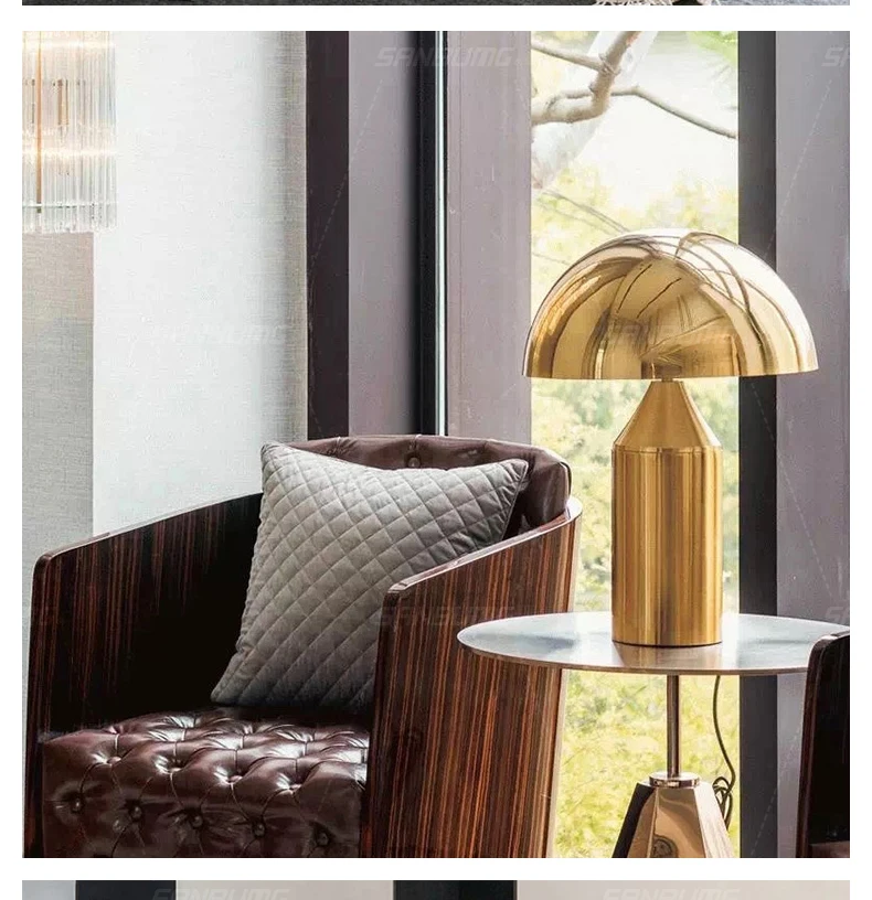 SANBUGM, современная настольная лампа в скандинавском стиле, индивидуальный креативный грибовидный Настольный светильник для учебы, настольные лампы с покрытием для спальни