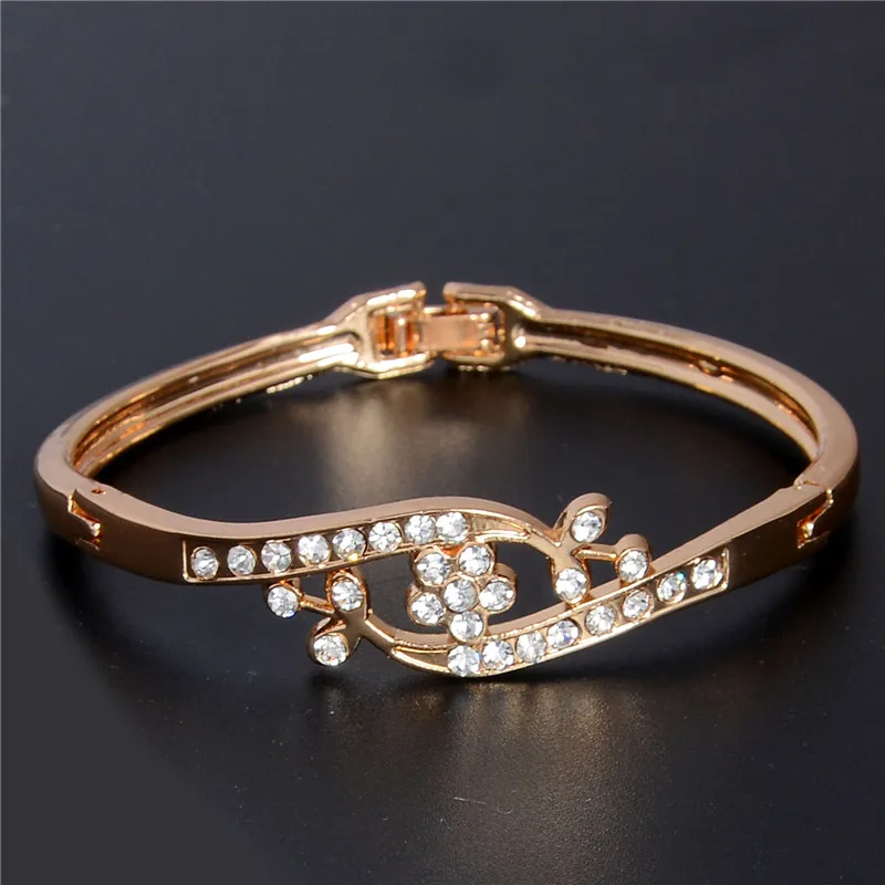 Модный браслет и браслеты простой дизайн кристалла бренд цветок Свадебные украшения для женщин браслеты