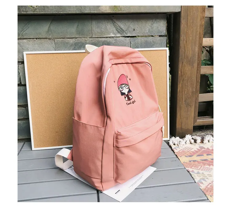 Janespri Cute School Bags for Teenage Girls Waterproof Nylon Embroidery Backpack Female Backpack Travel Bag School Mochilas New_34-1_22