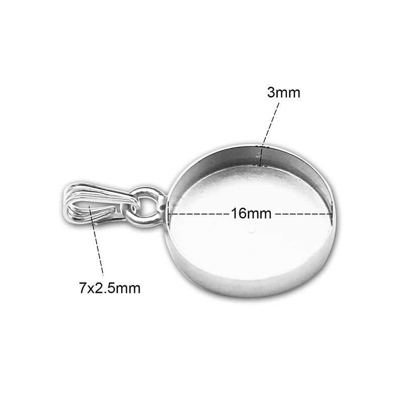 Beadsnice твердая Подвеска из стерлингового серебра 925 пробы Круглый Кулон пустая