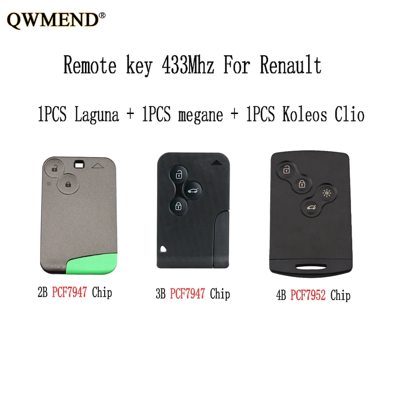 QWMEND умный дистанционный ключ 3BT для Renault megane карточный 2BT Laguna 4BT Koleos Clio ключи |