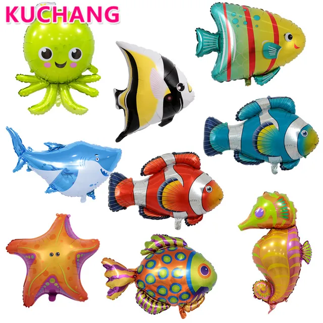 1pc Octopus Shark Fish Helium Balloons Marine Life Ocean Animals Theme Birthday Party Wedding Decorations Baby Shower Supplies Ballons Accessories Aliexpress