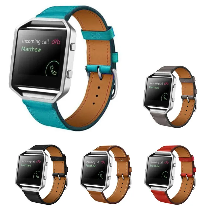 Trendy Watchstrap PU Leather font b Watch b font Band Wrist Strap For Fitbit Blaze Smart