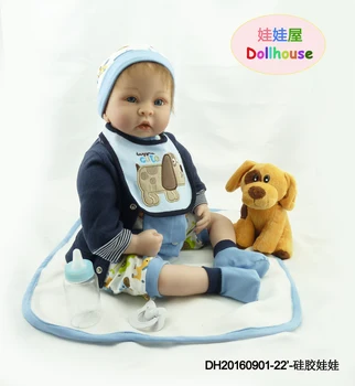 

reborn doll 22 inches bebe rebirth silicone doll newborn children's Christmas present action simulation baby doll toys