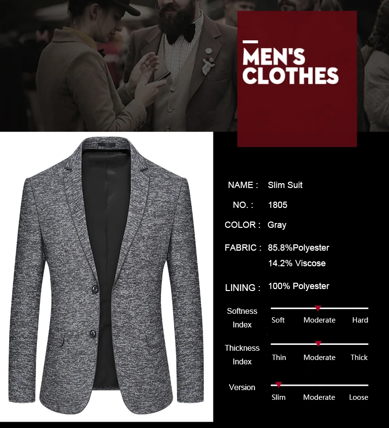 N& B, мужской пиджак,, мужские куртки для свадеб, Новое мужское пальто, Блейзер, Мужской приталенный, корейский, Конопляный, серый, смокинг, блейзер SR13