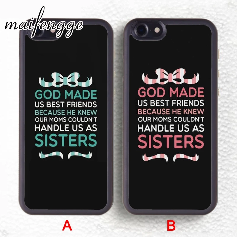 Maifengge 2 шт. God Made Us Best Friends чехол для iPhone 5 6 s 7 8 plus 11 12 Pro X XR XS Max Samsung Galaxy S6 S7 edge S8 S9 |