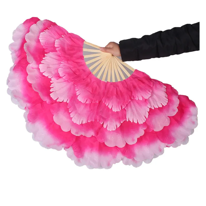 Двухслойный ручной вентилятор FEECOLOR для танца живота 50 см|dance accessories|belly dancebelly dance fan