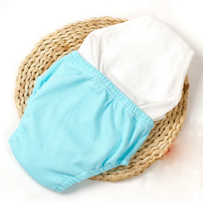 Baby Toilet Training Pants Double Liners Pure Color Cotton Potty