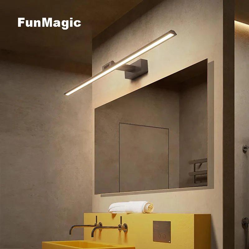 Brief Modern Brushed Aluminum Led Wall Lamp Waterproof Bathroom