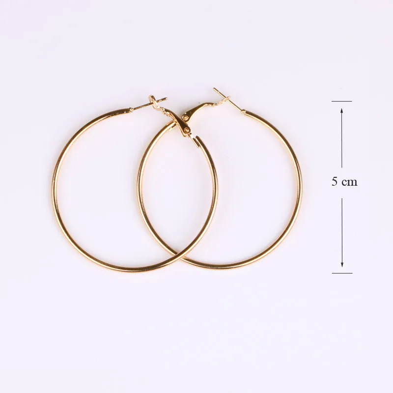 Hgflyxu, золотые, серебряные, большие серьги-кольца для женщин, большие серьги, Круглые, 5 см, 9 см, 10 см, модные ювелирные изделия