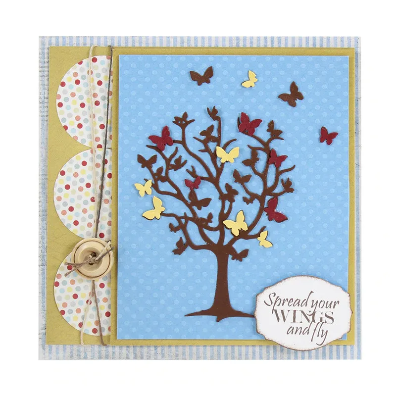 

Naifumodo 4 Pcs/lot Metal Cutting Dies Scrapbooking for Card Making DIY Embossing Cuts New Craft Tree Butterfly 2019 Spring New