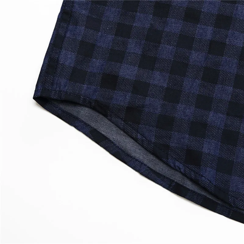 New Arrival Men's Long Sleeve Plaid Shirts Spring Autumn 100% Cotton Brand Casual Male Denim Dress Shirt Work Shirts Tops  (4)