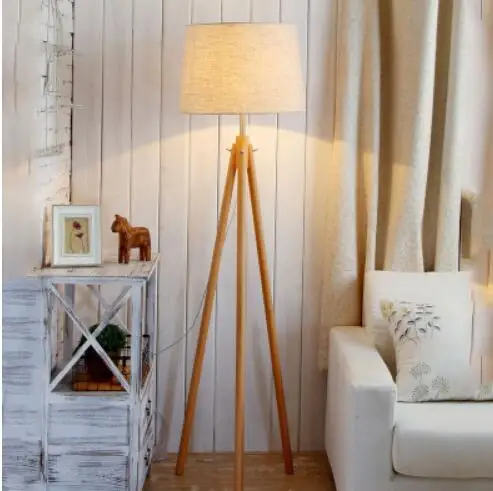 Минималистичный стоящий светильник для внутреннего освещения, светильник для гостиной, спальни, напольный светильник с тканевым абажуром MING - Цвет абажура: Style I
