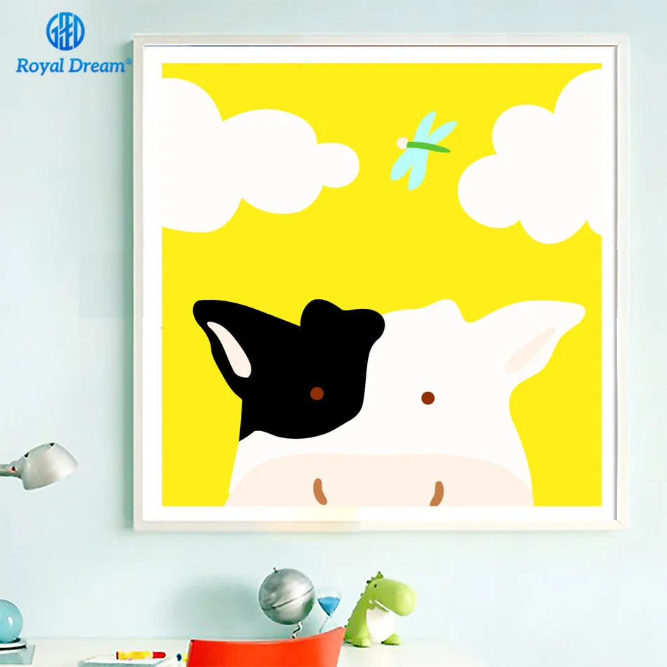 Buy Cartoon Cow Painting By Numbers Animal Picture